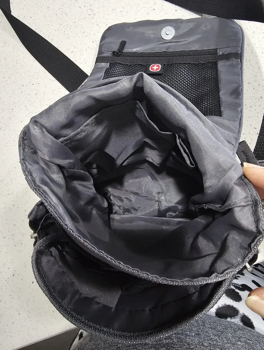 SwissGear Wenger Gray Black Crossbody Multi Compartment Bag Swiss Knife